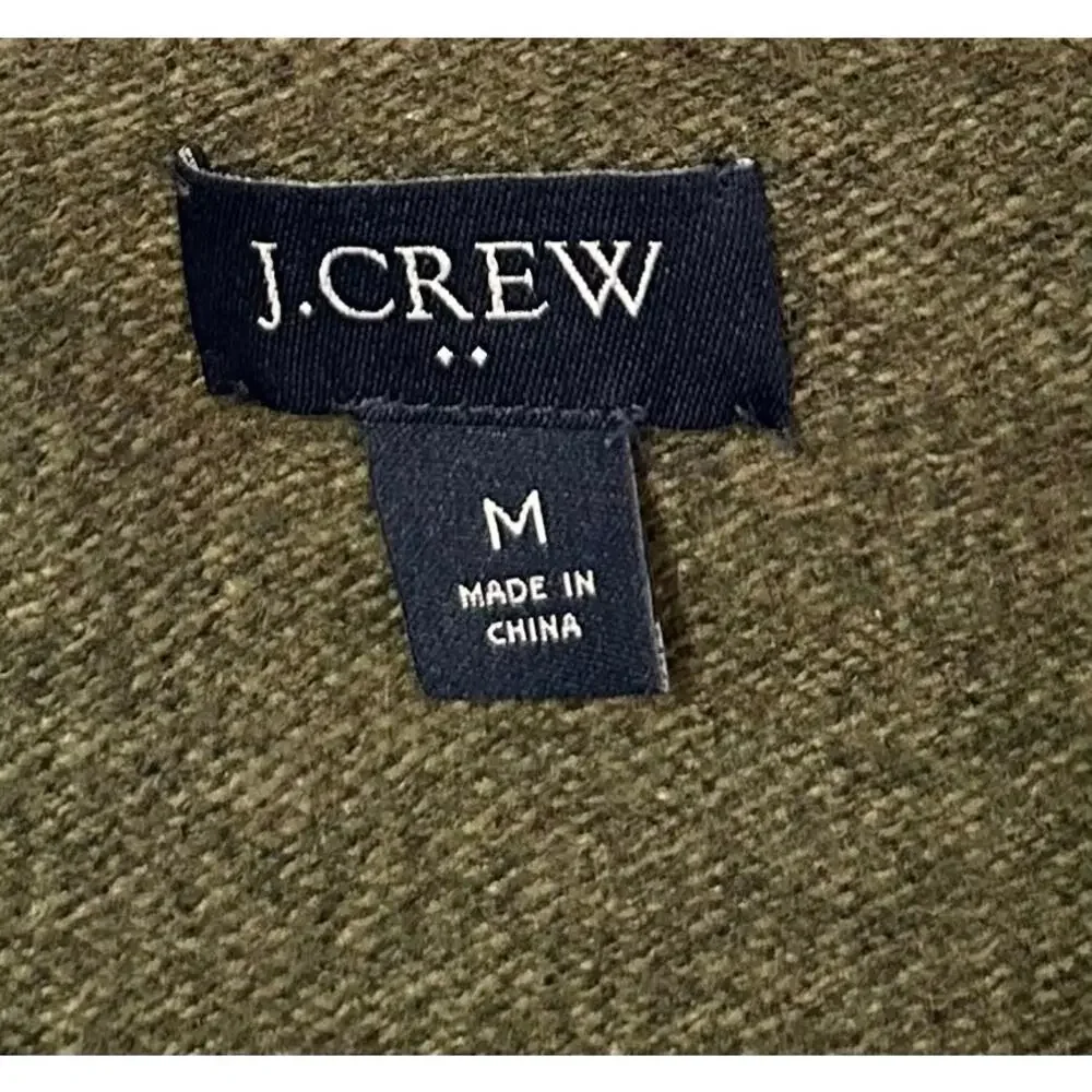 J. Crew Crewneck Sweater in Supersoft Lambswool Faded Forest Green Size M
